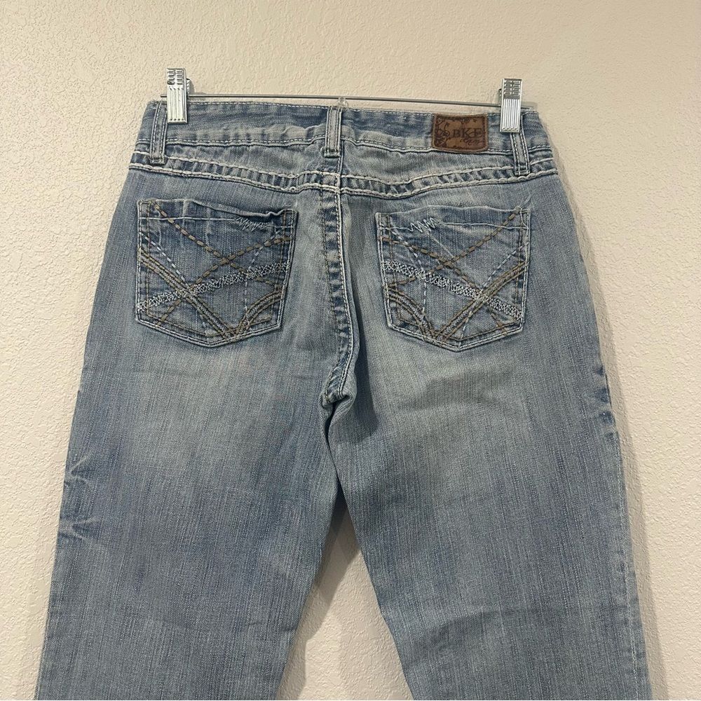BKE Culture Bootcut Jeans Vintage Sz 28 x 31.5 Low Rise Med/Dark Wash Stretch - Picture 9 of 10